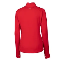 Pull-over zippé quart de tour DryTec Traverse Stretch pour femme, rouge, avec logo Americana des Philadelphia Phillies Cutter & Buck