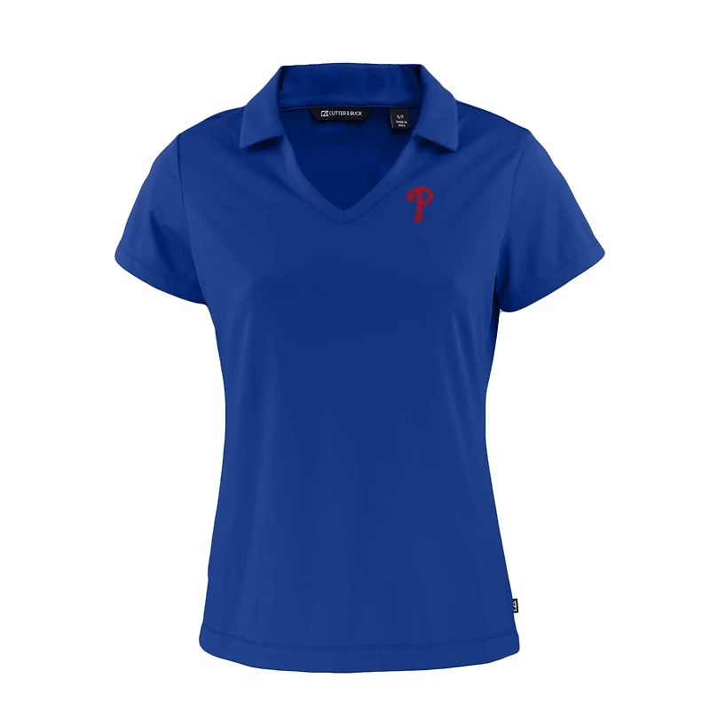 Polo à col en V recyclé Daybreak pour femme Cutter & Buck Royal des Philadelphia Phillies
