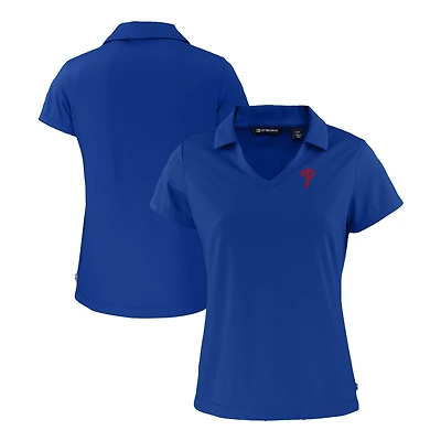 Polo à col en V recyclé Daybreak pour femme Cutter & Buck Royal des Philadelphia Phillies