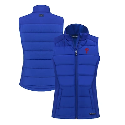 Gilet zippé hybride en softshell recyclé pour femme Cutter & Buck Royal Philadelphia Phillies Evoke