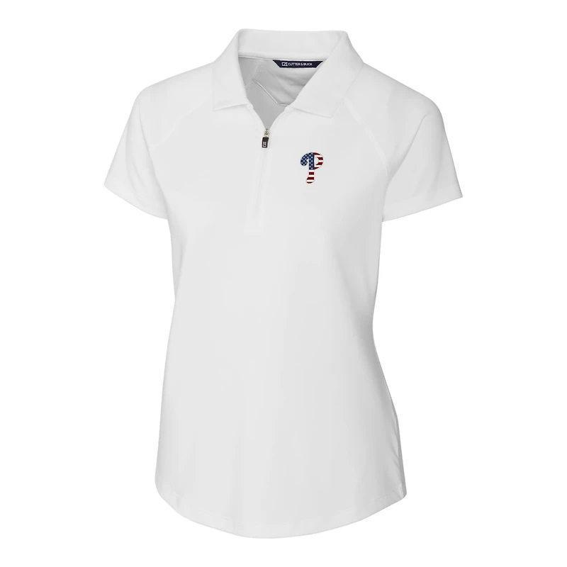 Polo extensible DryTec Forge blanc pour femme avec logo Americana des Philadelphia Phillies Cutter & Buck