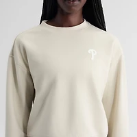 Women's Fanatics Gray Philadelphia Phillies Oversized Clutch Tri-Blend Sweatshirt
