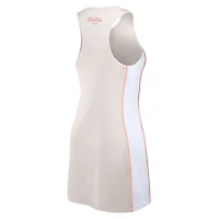 Women's Fanatics Cream Philadelphia Phillies Studio Boost Athletic Half-Zip Dress