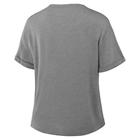 Women's Fanatics Heather Gray Philadelphia Phillies Tribute IYKYK Tri-Blend Boxy T-Shirt