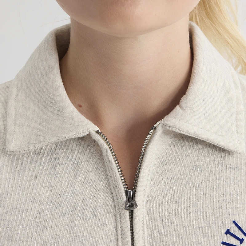 Women's Fanatics Oatmeal Heather Philadelphia Phillies Iconic Terry Quarter-Zip Sweatshirt