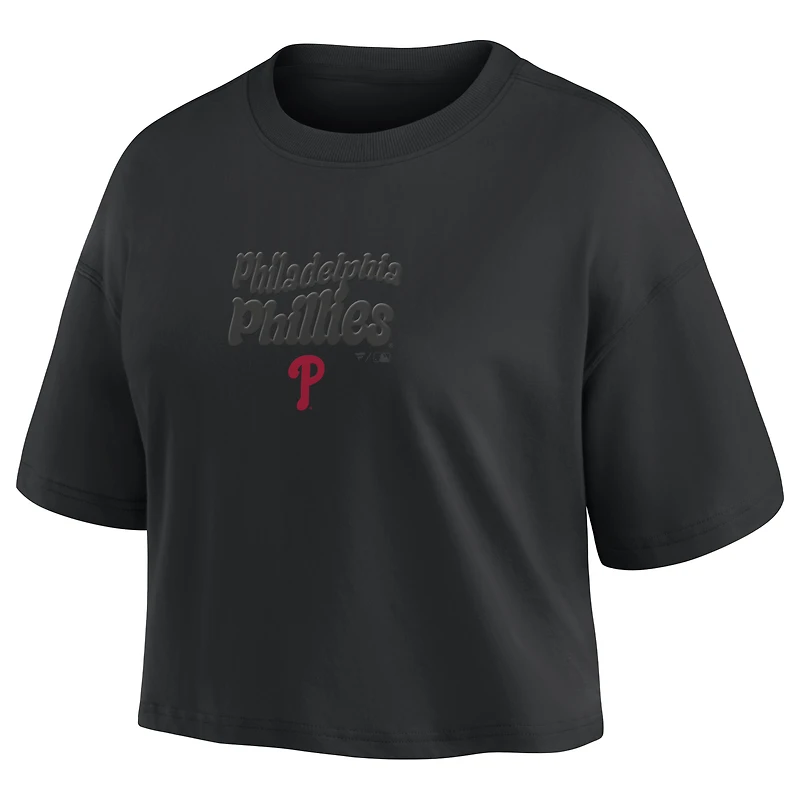 Women's Fanatics Philadelphia Phillies Blackout Wave Cropped Top