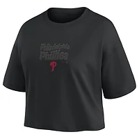 Women's Fanatics Philadelphia Phillies Blackout Wave Cropped Top