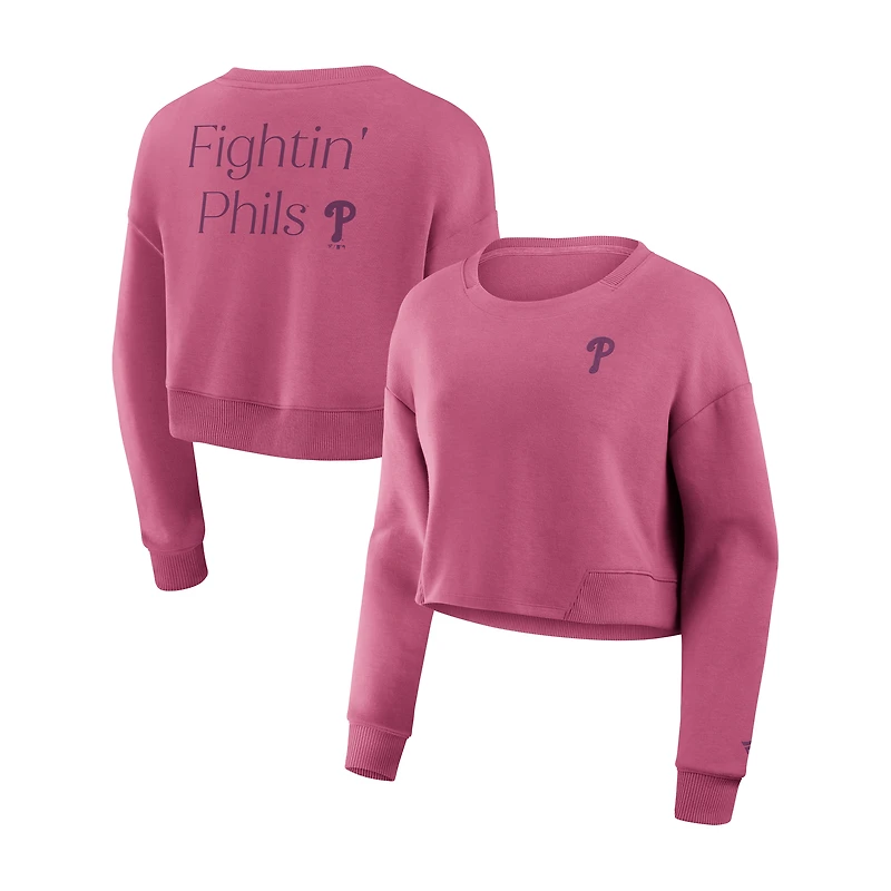 Sweat-shirt court rose Fanatics Studio pour femme des Philadelphia Phillies