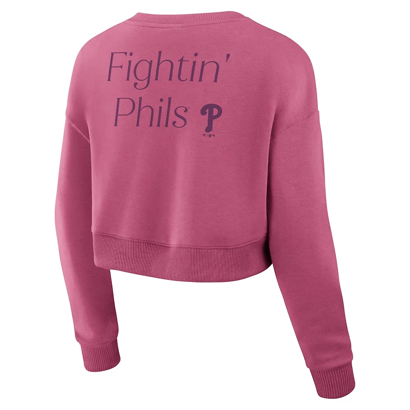 Sweat-shirt court rose Fanatics Studio pour femme des Philadelphia Phillies