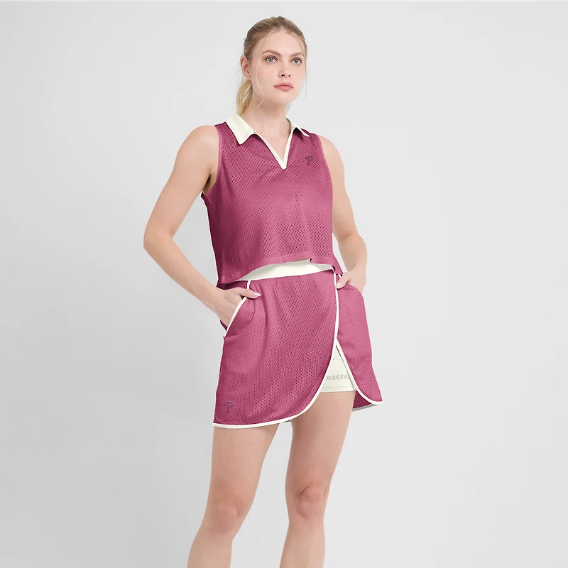 Débardeur rose à col en V Studio Wellness pour femme Fanatics des Philadelphia Phillies