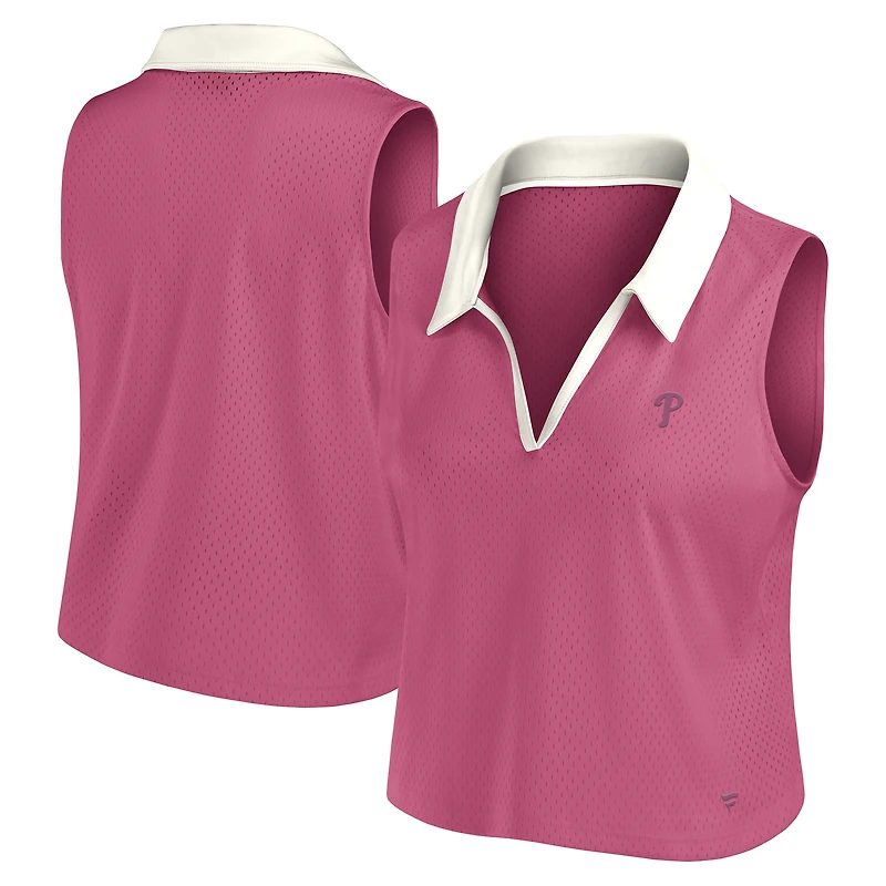 Women's Fanatics Pink Philadelphia Phillies Studio Wellness V-Neck Tank Top