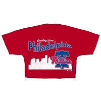 Women's Fanatics Red Philadelphia Phillies Cropped Jersey T-Shirt