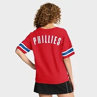 Women's Fanatics Red Philadelphia Phillies Curl Route T-Shirt