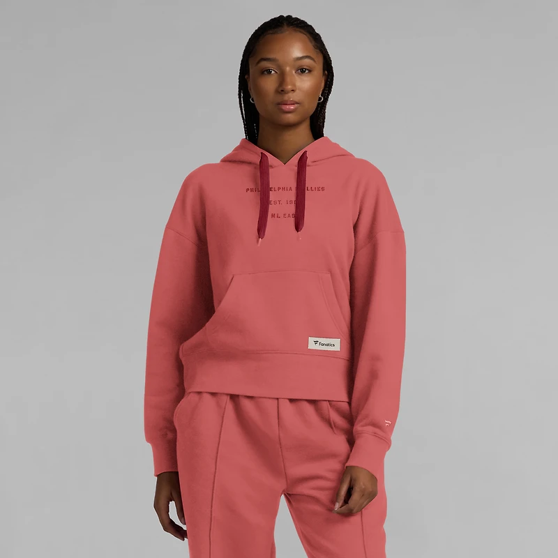 Women's Fanatics Red Philadelphia Phillies Elements Future Ground Subtle Tonal Pullover Hoodie