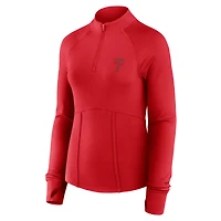 Haut à glissière quart de tour rouge Philadelphia Phillies Elements Raglan Tri-Blend pour femme Fanatics