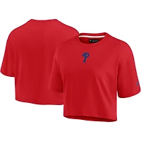 Women's Fanatics Red Philadelphia Phillies Elements Super Soft Boxy Cropped T-Shirt