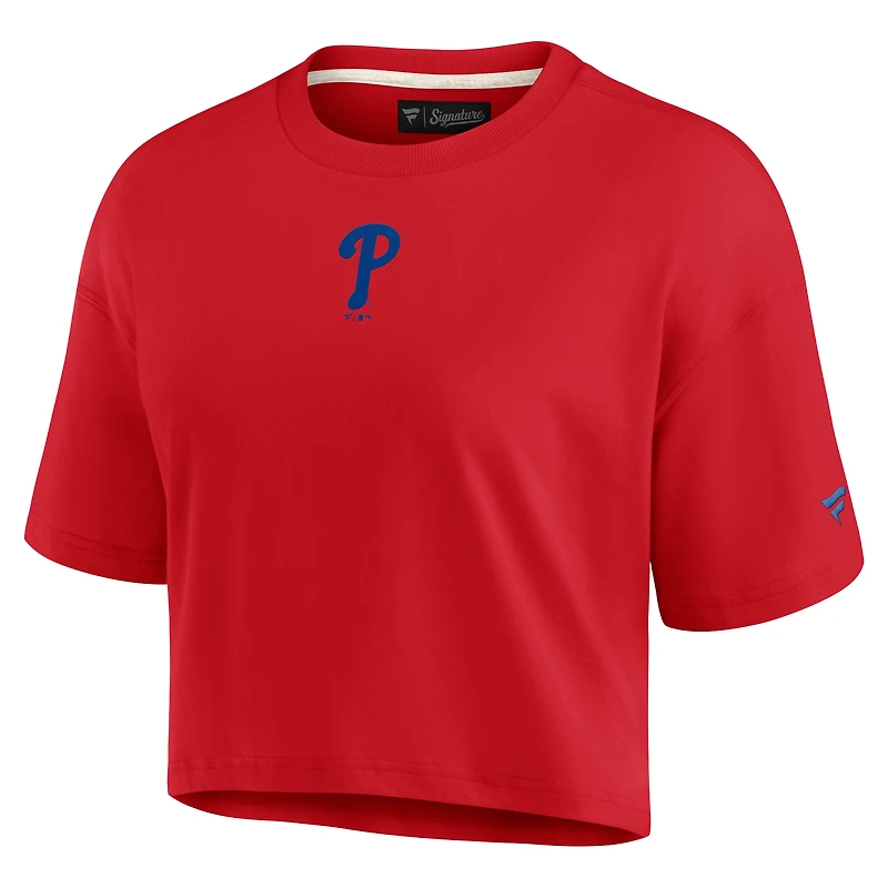 T-shirt court super doux rouge Philadelphia Phillies Elements Fanatics pour femmes