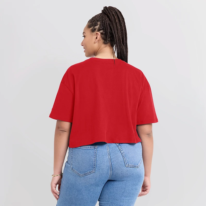 Women's Fanatics Red Philadelphia Phillies Elements Super Soft Boxy Cropped T-Shirt