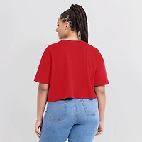 Women's Fanatics Red Philadelphia Phillies Elements Super Soft Boxy Cropped T-Shirt