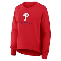 Women's Fanatics Red Philadelphia Phillies Oversized Hope Pullover Sweatshirt