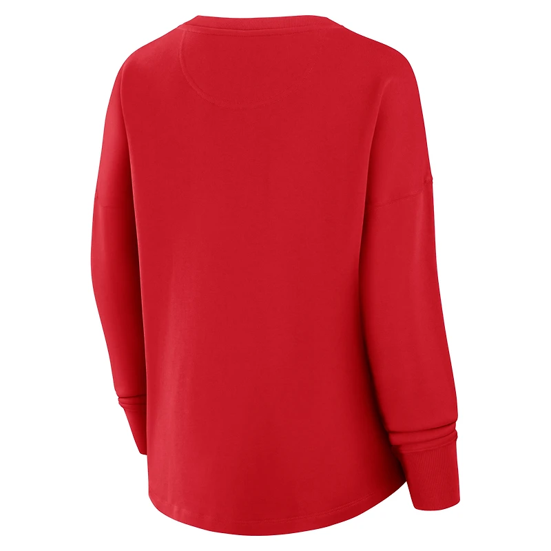 Women's Fanatics Red Philadelphia Phillies Oversized Hope Pullover Sweatshirt