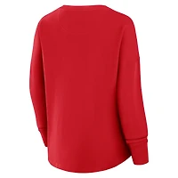 Women's Fanatics Red Philadelphia Phillies Oversized Hope Pullover Sweatshirt