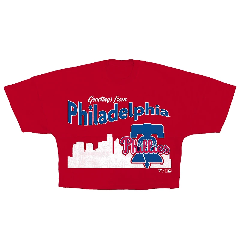 Women's Fanatics  Red Philadelphia Phillies Skyline Crop T-Shirt
