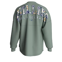 Women's Fanatics  Sage Green Philadelphia Phillies Floral Spirit Jersey Long Sleeve T-Shirt