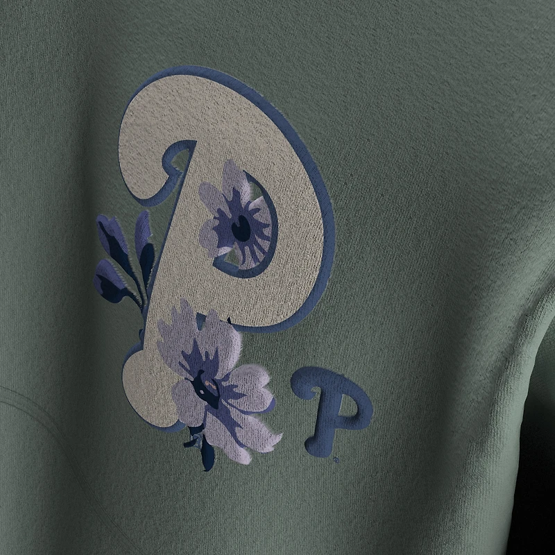 Women's Fanatics Sage Green Philadelphia Phillies Floral Spirit Jersey Long Sleeve T-Shirt