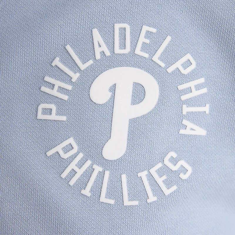 Women's Fanatics Sky Blue Philadelphia Phillies Iconic Short Sleeve Polo Sweatshirt