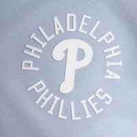 Women's Fanatics Sky Blue Philadelphia Phillies Iconic Short Sleeve Polo Sweatshirt