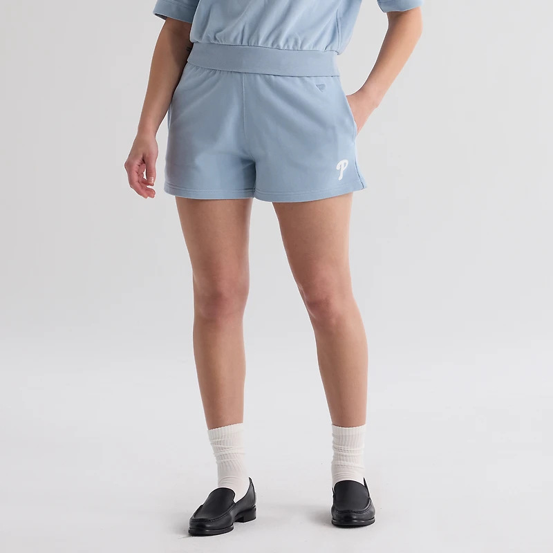 Women's Fanatics Sky Blue Philadelphia Phillies Iconic Terry Track Shorts