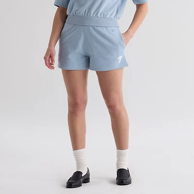 Women's Fanatics Sky Blue Philadelphia Phillies Iconic Terry Track Shorts