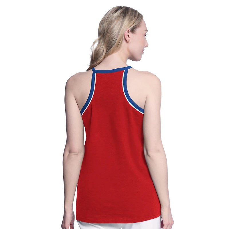 Women's G-III 4Her by Carl Banks Red Philadelphia Phillies Curveball Racerback Tank Top