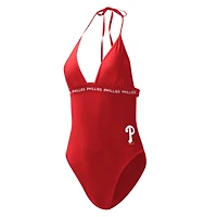Maillot de bain une pièce rouge des Phillies Philadelphie G-III 4Her by Carl Banks pour femmes
