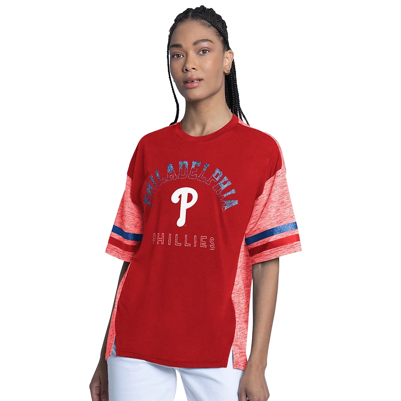 Women's G-III 4Her by Carl Banks Red Philadelphia Phillies Off-Season Oversized Top