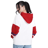 Women's G-III 4Her by Carl Banks  White/Red Philadelphia Phillies Key Player Oversized Hooded Long Sleeve T-Shirt