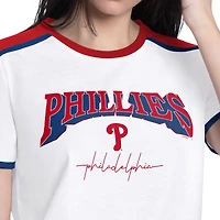 Women's G-III 4Her by Carl Banks  White Philadelphia Phillies First Lane Fashion T-Shirt