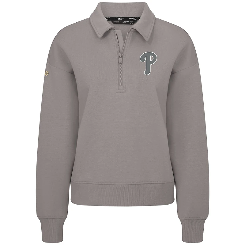 Women's Levelwear Gray Philadelphia Phillies Canmore Quarter-Zip Pullover