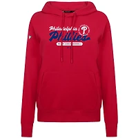 Women's Levelwear Red Philadelphia Phillies Accolade Adorn Monument Pullover Hoodie