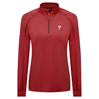 Women's Levelwear Red Philadelphia Phillies Kinetic Insignia 2.0 Raglan Quarter-Zip Top
