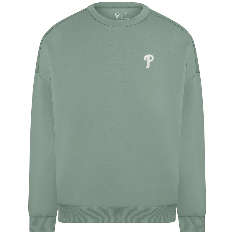 Women's Levelwear Sage Green Philadelphia Phillies Luxe Signature Tri-Blend Pullover Sweatshirt