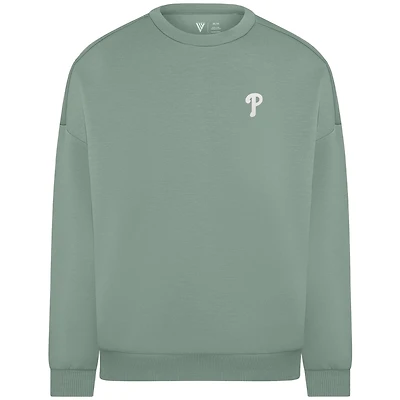 Sweat-shirt à enfiler en mélange de coton luxe pour femme Levelwear Sage Green Philadelphia Phillies