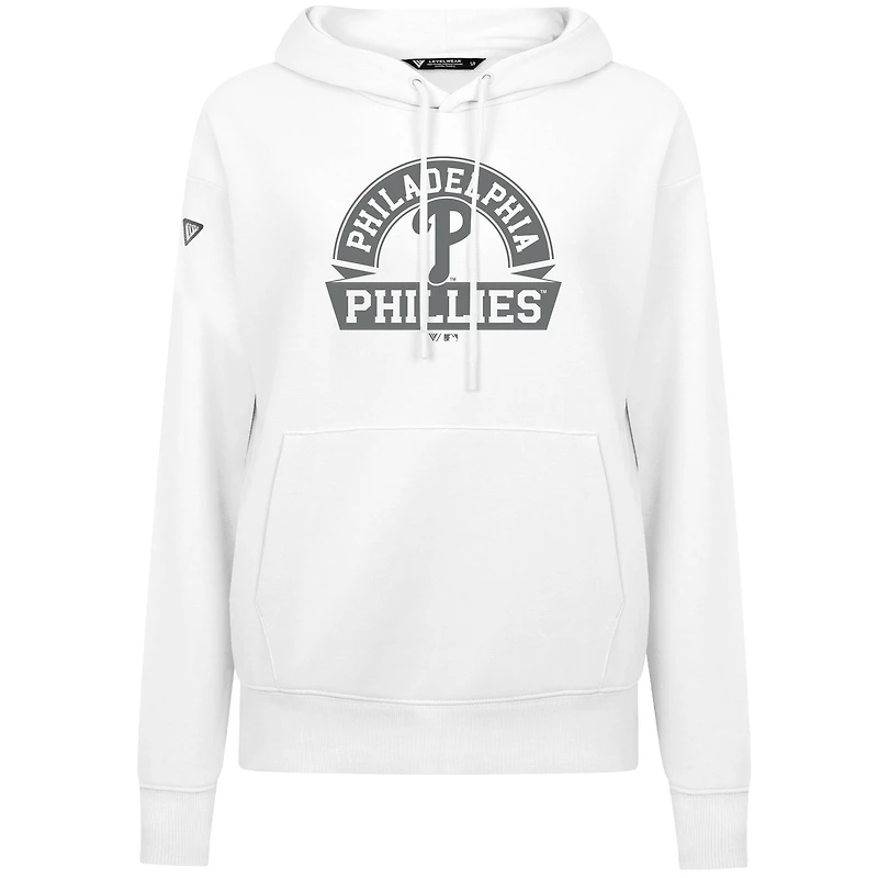 Women's Levelwear Philadelphia Phillies Adorn Banner Arch Pullover Hoodie