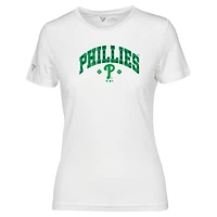 Women's Levelwear White Philadelphia Phillies St. Patrick's Day Maddox Plaid T-Shirt