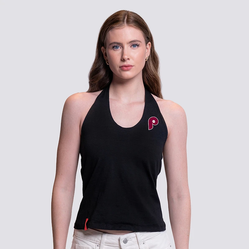 Débardeur col V Noelle noir Lusso pour femme des Philadelphia Phillies