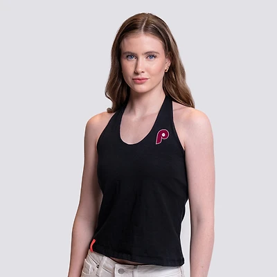 Débardeur col V Noelle noir Lusso pour femme des Philadelphia Phillies