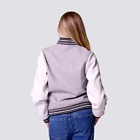 Veste universitaire Celine à boutons-pression pour femme, couleur gris Lusso, des Phillies de Philadelphie