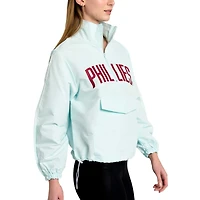 Veste à demi-zip Lusso pour femmes, bleu clair, Philadelphia Phillies Parker