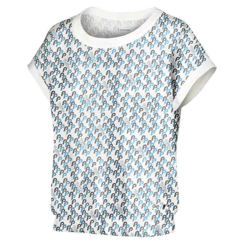 T-shirt Madge Dolman tri-mélange des Phillies de Philadelphie Lusso White pour femme